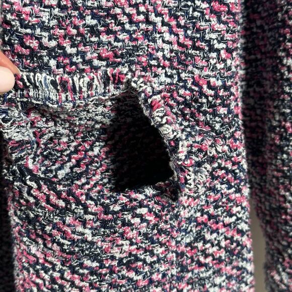 Chico’s Women’s Tweed Cool Toned Structured Notched Collar Cardigan Size 2 - Picture 7 of 9